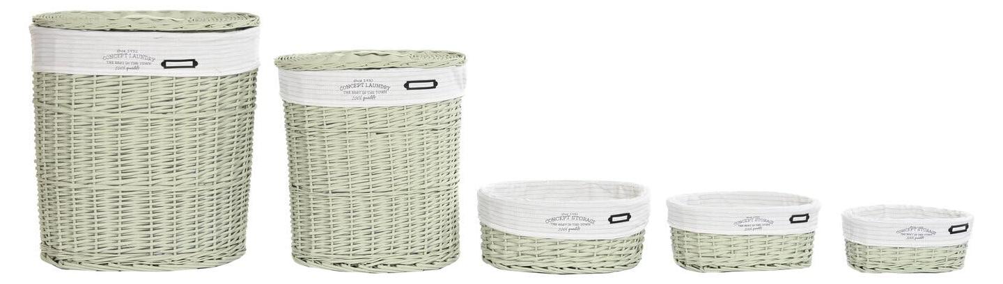 Aufbewahrungskorb-Set, 5 Stk., Polyester, 51x37x56 cm, mehrfarbig