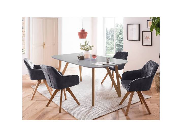 Essgruppe Champlost II 5-teilig 180cm Grau/Vintage Grau