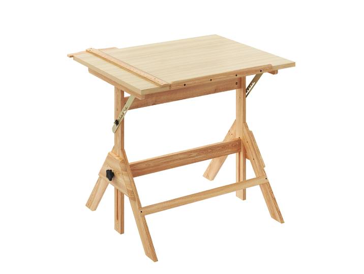 Zeichentisch verstellbar 90 x 60 x 75 - 96 cm natur