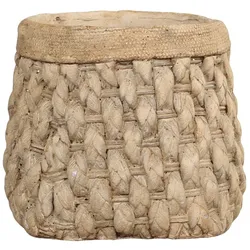 Chic Antique Corte Übertopf mit Flechtoptik, H14/Ø16 cm, antik natur