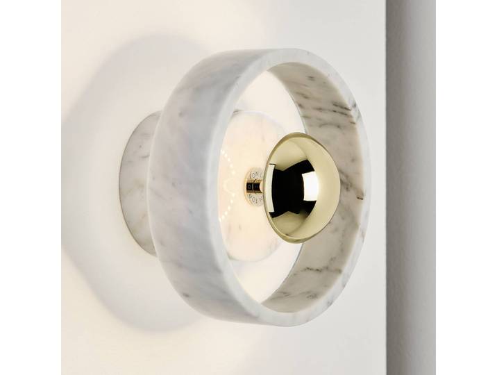 Design wandlamp Stone Wall, dimbaar, wit / opaal, Woon-/ Eetkamer, Steen, Design, Wandlamp design