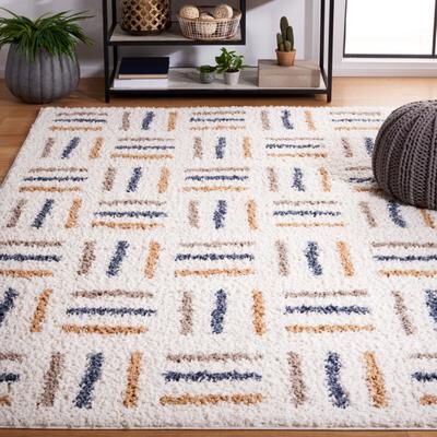 SAFAVIEH Calico Shag Tytti Geometric 1.5-inch Thick Rug