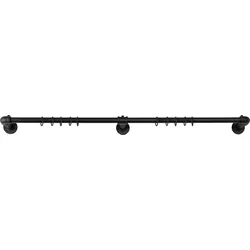 Ondeco Gardinenstange Industrie ausziehbar für Verdunkelungsvorhänge  22/25mm Farbe: Schwarz, Größe: 160-280 cm