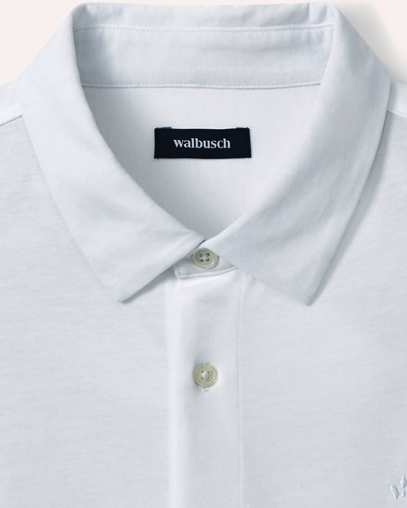 Walbusch Shirtpolo, noch offen: Größenlauf, Farbe Weiß, 50, konfektionierter Kragen atmungsaktiv Herren