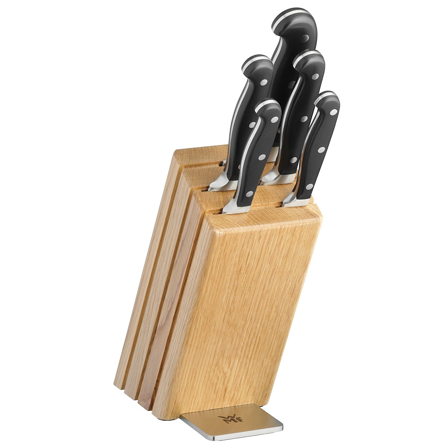 WMF Spitzenklasse Plus Messerblock bestückt 6-teilig, Messer-Block/Besteck-Set, Edelstahl, Kunststoff, Edelstahl, Schwarz, Spitzenklasse Plus