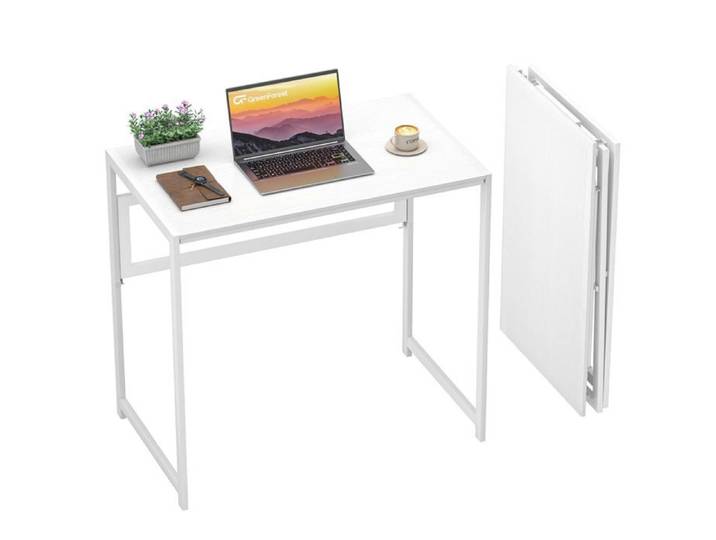 GreenFest Table de Bureau Pliante s Assemblage Petit Bureau Pliant 80 cm Bureau d'dinateur Moderne Bureau à Blanc Blanc BUREAU