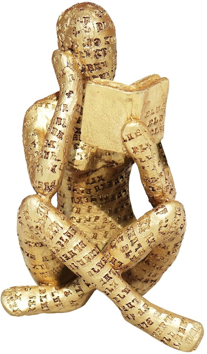 Abstract lezend vrouwen beeldhouwwerk - Modern kunstornament voor op tafel - ShopVlot
