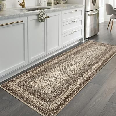 Garvee Modern Gradient Bordered Braided Print Area Rug