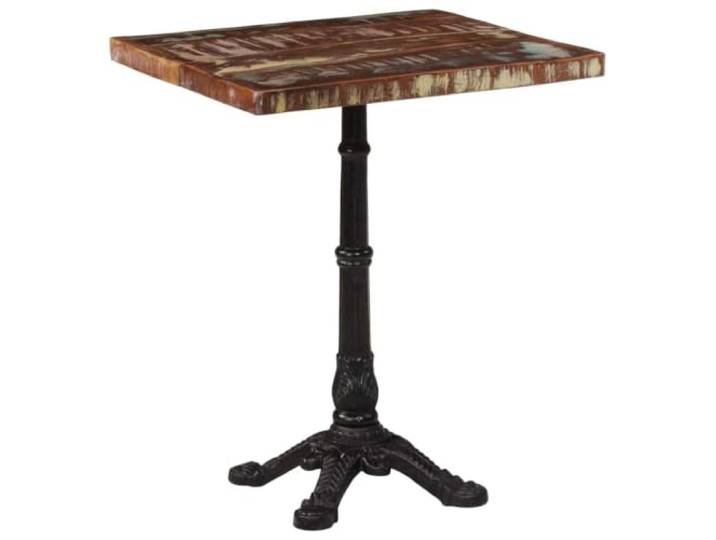 KGCRYUWED Bistrotisch 60x60x76 cm Altholz Gusseisen Esstisch Braun Robustes Eisengestell, Individuelle Maserung, Vielseitig einsetzbar