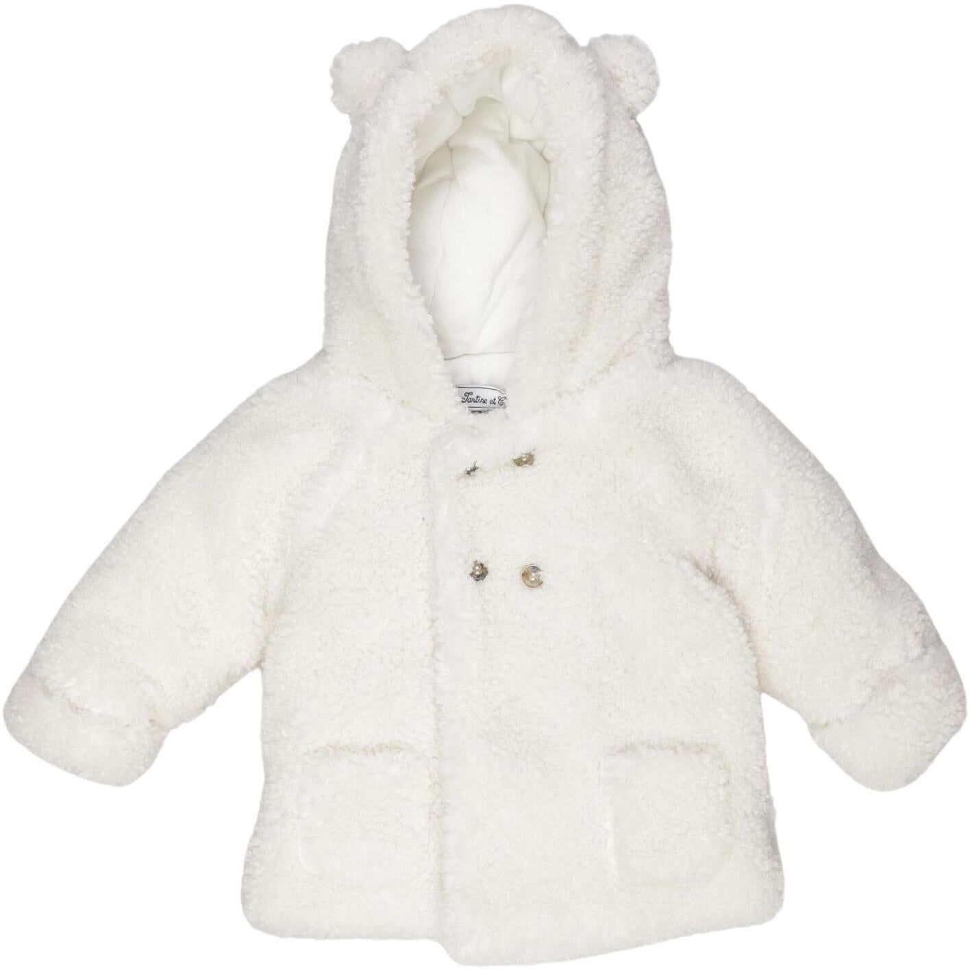 Tartine et Chocolat Mädchen Jacke oder Mantel, Weiß, Gr. EU 92, Synthetik / Baumwolle - Second Hand