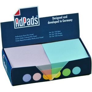 AdPads Haftnotizen 495589221908, pastell, 75 x 70mm, selbstklebend, 6x 100 Blatt