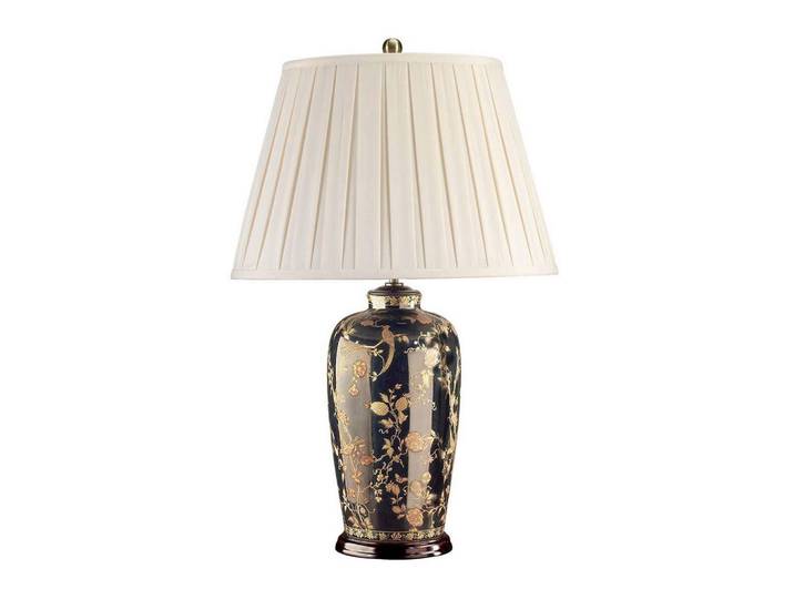 Elstead Lighting Tischleuchte, Schwarz, Goldfarben, Textil, Keramik, 46 cm, getrennt schaltbar, Lampen & Leuchten, Innenbeleuchtung, Tischlampen, Tischlampen