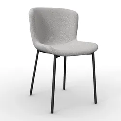 Stuhl Noemie Hellgrau Chenille Gepolstert