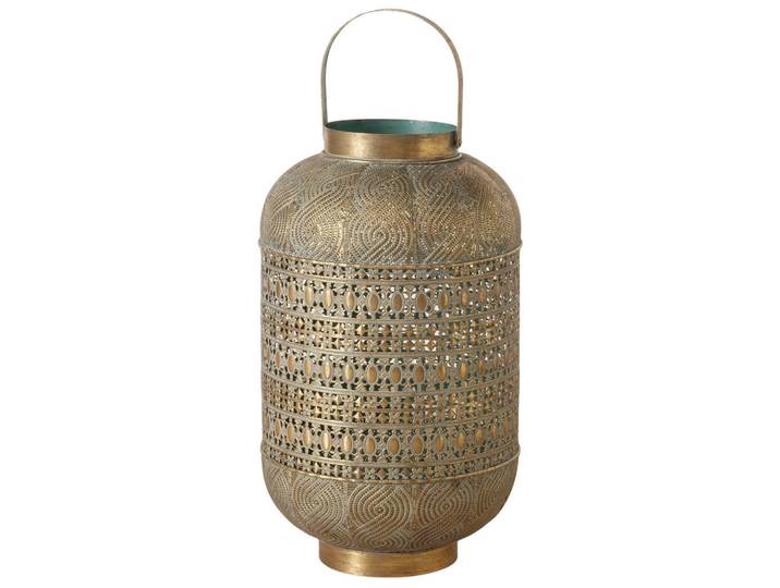 Ambia Home Laterne, Goldfarben, Metall, rund, 42x77x42 cm, Dekoration, Laternen & Windlichter, Laternen