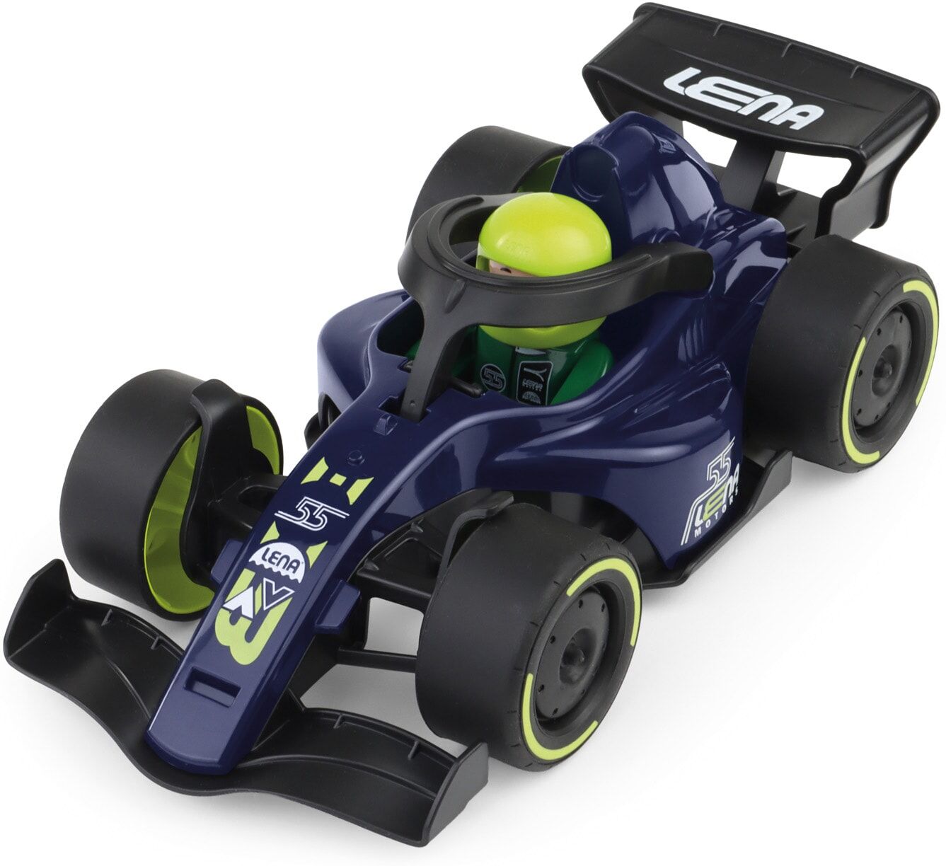 Spielzeug-Rennwagen LENA "Formel Rennwagen, dunkelblau", blau (dunkelblau), Spielzeugfahrzeuge, KinderT:21cm, Kunststoff, Spielzeug-Rennwagen, Made in Europe, T:21cm