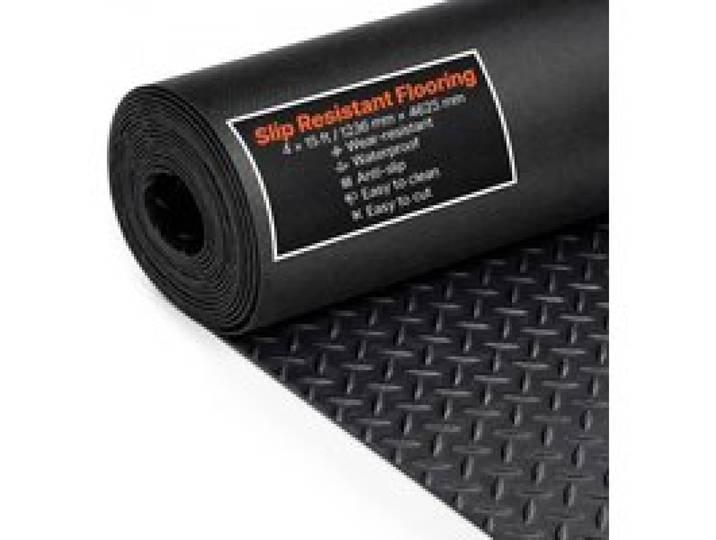 VEVOR Gummimatte 4625 x 1236 mm Bodenmatte SBR-Gummi Bodenbelag 3 mm Dicke Noppenmatte Diamant Tränenblech Bodenmatte Antirutschmatte Gummibelag Ideal für Garagen, Lagerhallen, Fitnessstudios, Gehwege