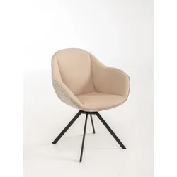 SCHÖNER WOHNEN-Kollektion Stuhl Sorrent Stoff Beige-Silber