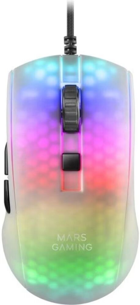 MARS GAMING Ratón Gaming Mars Mmr Rgb Translúcido Blanco Talla Única Unisex