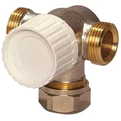 Flamco Dreiwegethermostatventiluntertl. DN15 Voreinstellung, Anbindung links kugeld., Zubehör Heizen