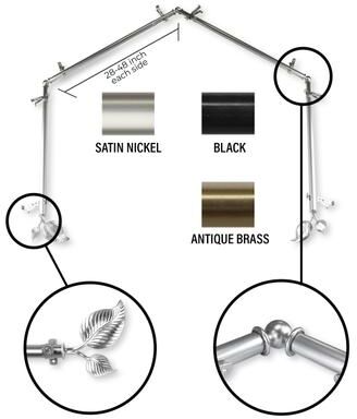 InStyleDesign Vine 4-Sided Bay Window Curtain Rod