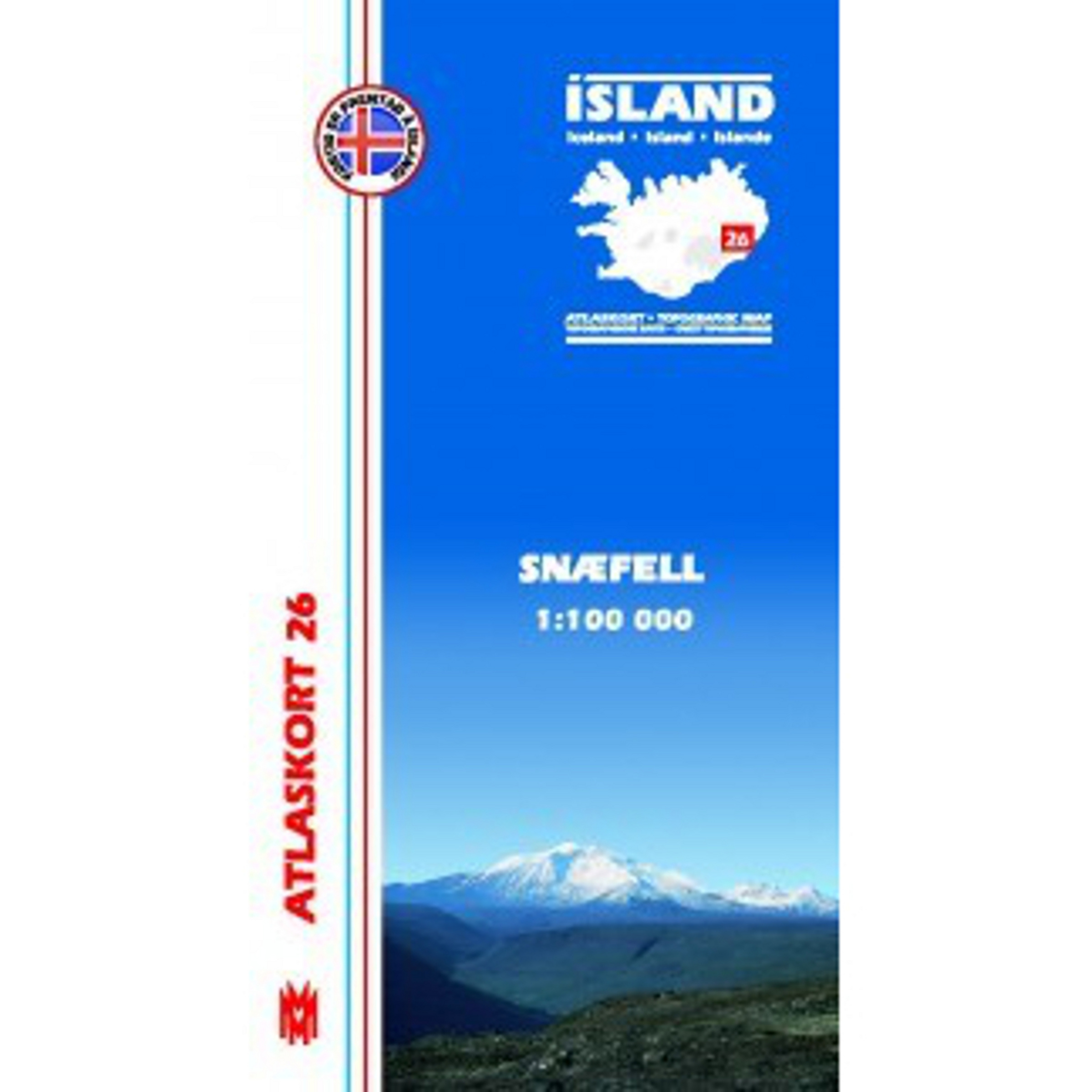 Mal og menning Island Atlaskort 26 Snaefell Topografische Karten