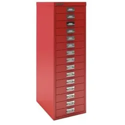Bisley Schubladenschrank »MultiDrawer« A4, einbahnig, 15 Schübe rot, 27.9x86x38 cm