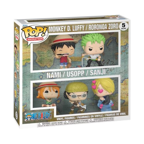 Funko Pop! One Piece vinylfiguren set van 5 (Monkey D. Luffy, Roronoa Zoro, Nami, Usopp, Sanji)