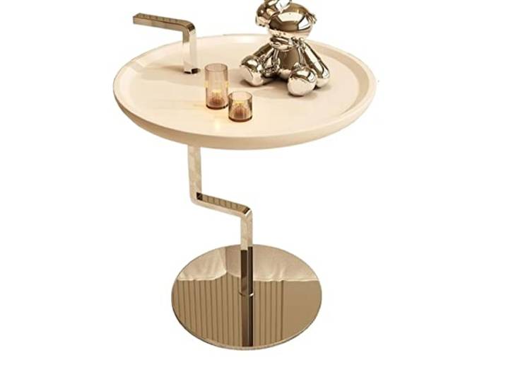 ksjdieunf Couchtisch Runder Beistelltisch, weißer Couchtisch for Wohnzimmer, Nachttisch, moderner aus Metall, runder dekorativer Tisch for kleinen Raum Tische for Wohnzimmer