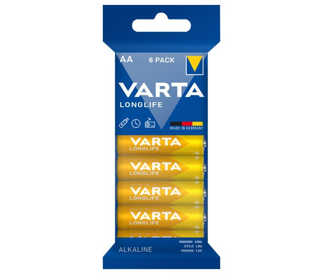 VARTA AG VARTA Longlife Batterie Mignon AA LR6 8er Folienverpackung 04106101328