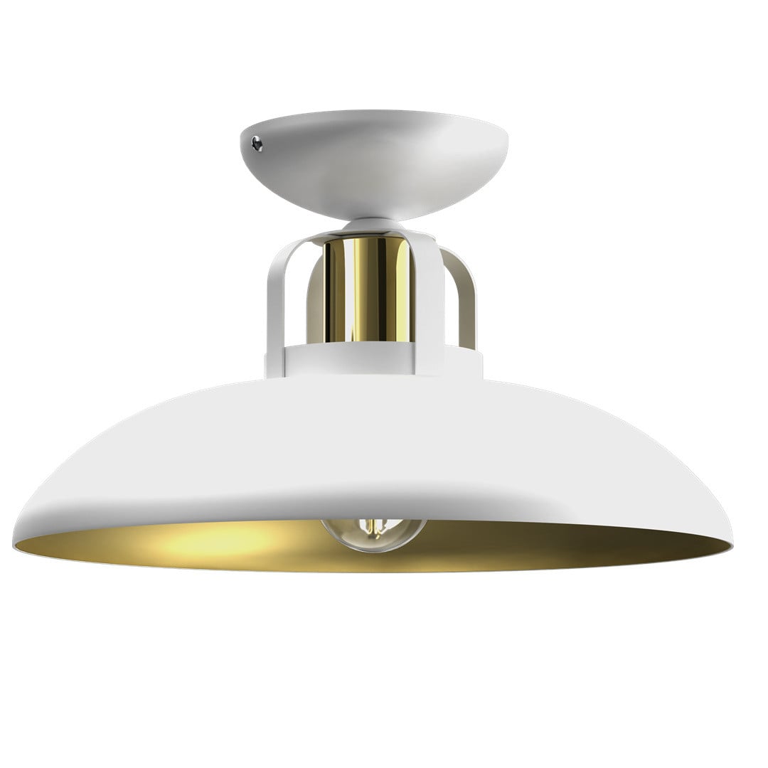 Eko-Light Plafondlamp Milagro FELIX, wit, goudkleurig metaal, koepelvormig