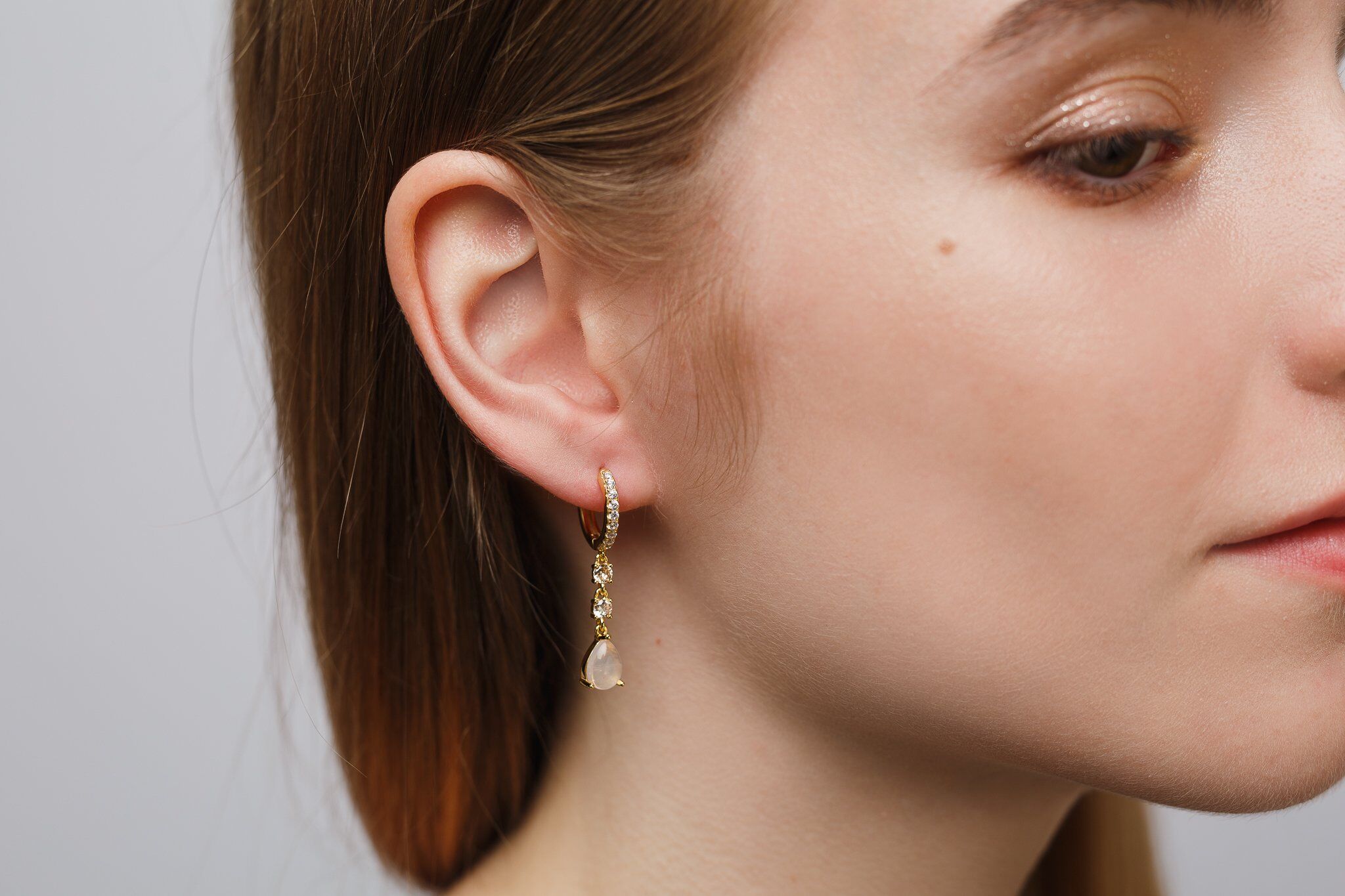 NEORE Laura Gold Quartz Earrings