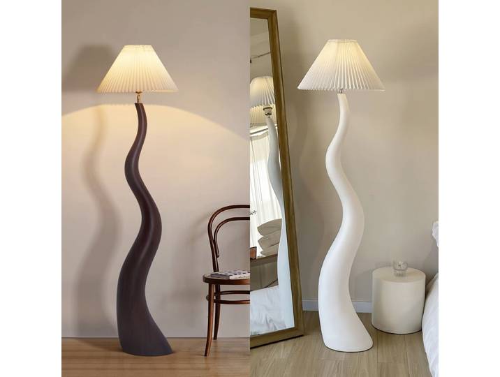 Vintage salon lampadaire nordique champignon bois Grain lumière décoration de la maison lampe chambre lampe verticale lampe de chevet lampe à LED