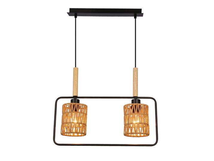 Pendelleuchte Crown, Schwarz, Beige, Metall, RoHS, Europäischer Sicherheitsstandard, einfach zu transportieren, Lampen & Leuchten, Innenbeleuchtung, Hängeleuchten, Pendelleuchten