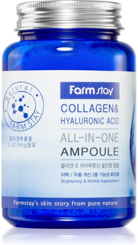 Farmstay Collagen & Hyaluronic Acid All-In-One Ampoule revitalisierendes Hautserum 250 ml