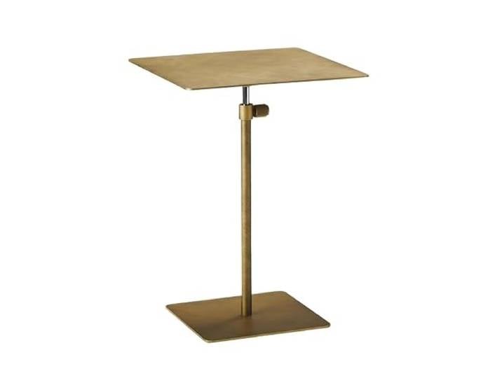 YCCHAH Sofatisch Hebe-Beistelltisch aus Edelstahl, Kleiner runder Tisch, hoher Fuß, Teetisch, Sofa, beweglicher Beistelltisch, Kaffee, einfacher Wohnzimmer-Beistelltisch(Gold,Square)