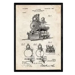 POSTER Lokomotive Lampe Patent A3 Rahmenlos
