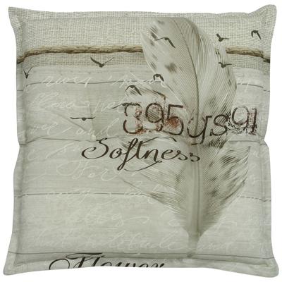 Hockerauflage GO-DE, grau (grau, braun), B:50cm H:7cm T:50cm, Obermaterial: 100% Baumwolle, Polsterauflagen