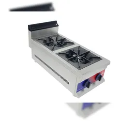 Gasfrit – Professioneller industrieller Gasherd mit 2 Brennern, 365 × 825 × 420 mm
