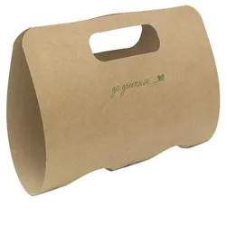 Greenuso MONOUSO - Becherträger mit Pappgriff 23,9x18cm Ø8,0cm (50 Stück)