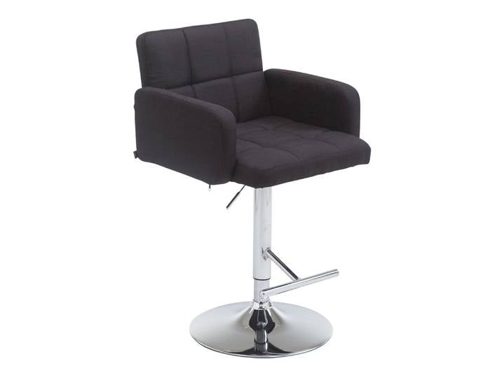 TPFLiving Barhocker Lausanne Gestell Metall in Chromoptik Stoff - Schwarz
