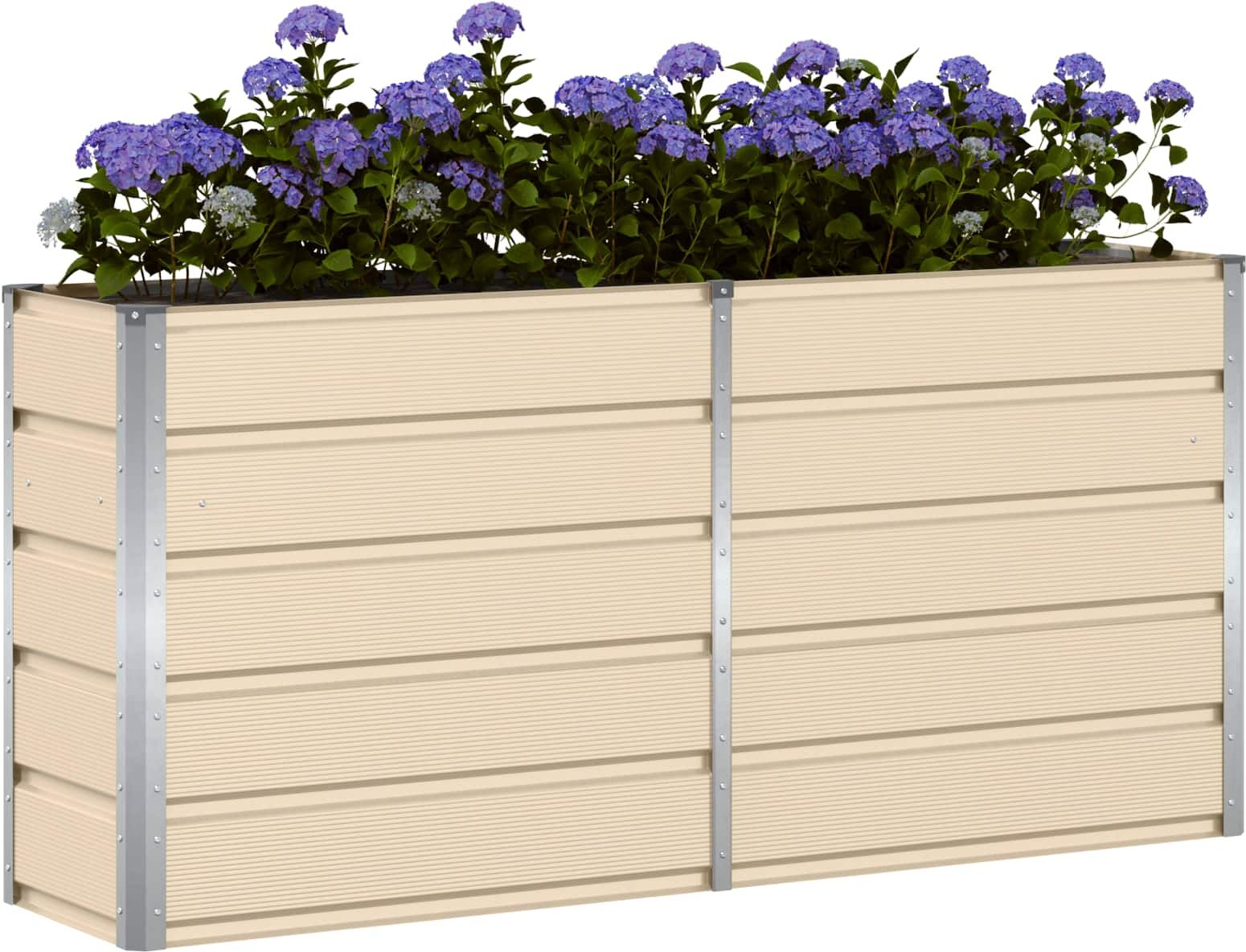 vidaXL Jardinière Ivoire 160 x 40 x 75 cm Acier