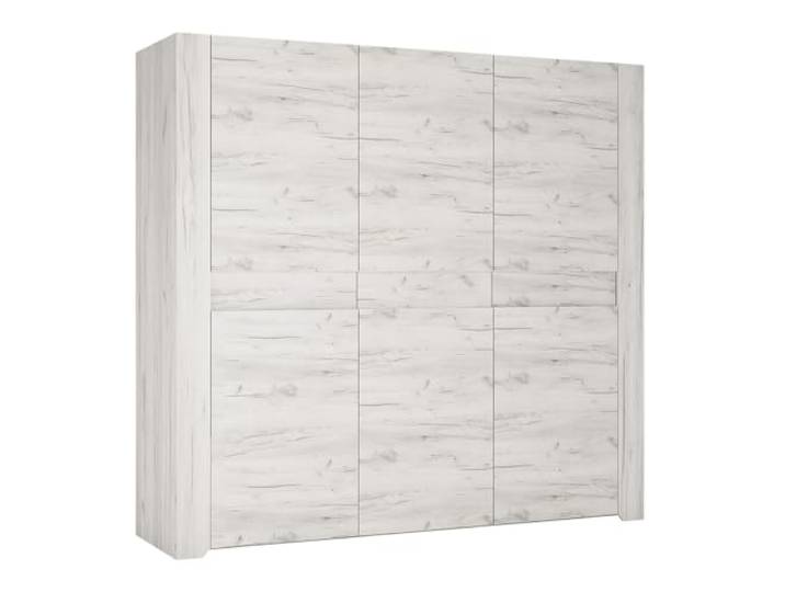 Drehtürenschrank Kleiderschrank 3-türig 220cm breit in Craft Eiche weiß