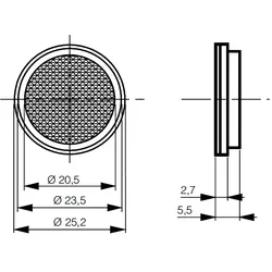 LXR 0000 025 - Reflektor, Ø 25 mm