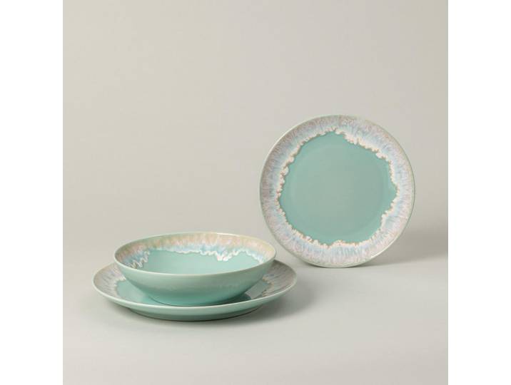 Costa Nova Tafelservice Taormina, Türkis, Keramik, 12-teilig, Handmade in Europe, Essen & Trinken, Geschirr, Geschirr-Sets, Tafelservice