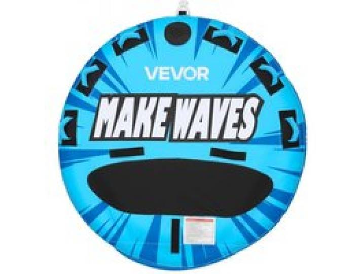VEVOR Bouée Tractée Gonflable pour Bateau, Bouée Tractable 3 Passagers Capacité 231 kg, Engin Tracté pour Tubing Jeux Aquatiques, avec Tapis Antidérapant, Housse Intégrale en Nylon et Poignées
