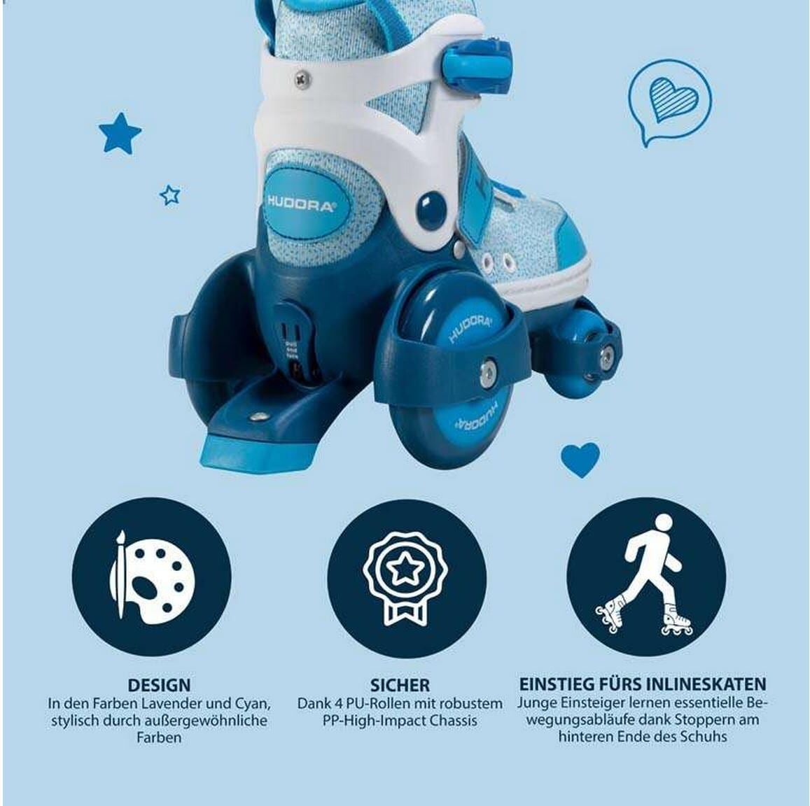 Inlineskates HUDORA "My First Quad 26-29", blau, Inlineskates_Rollschuhe, Kinder, (bis ), Inlineskates blau (bis )