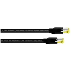 Cordial 15537 RJ45 Netzwerkkabel, Patchkabel CAT 5e S/UTP 3.00 m Schwarz PUR-Man (S/UTP, CAT5e, 3 m), Netzwerkkabel