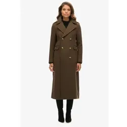Superdry für Damen. W5011889A Mantel doppelreihig graugrün (XL), Braun, Lässig, Polyester