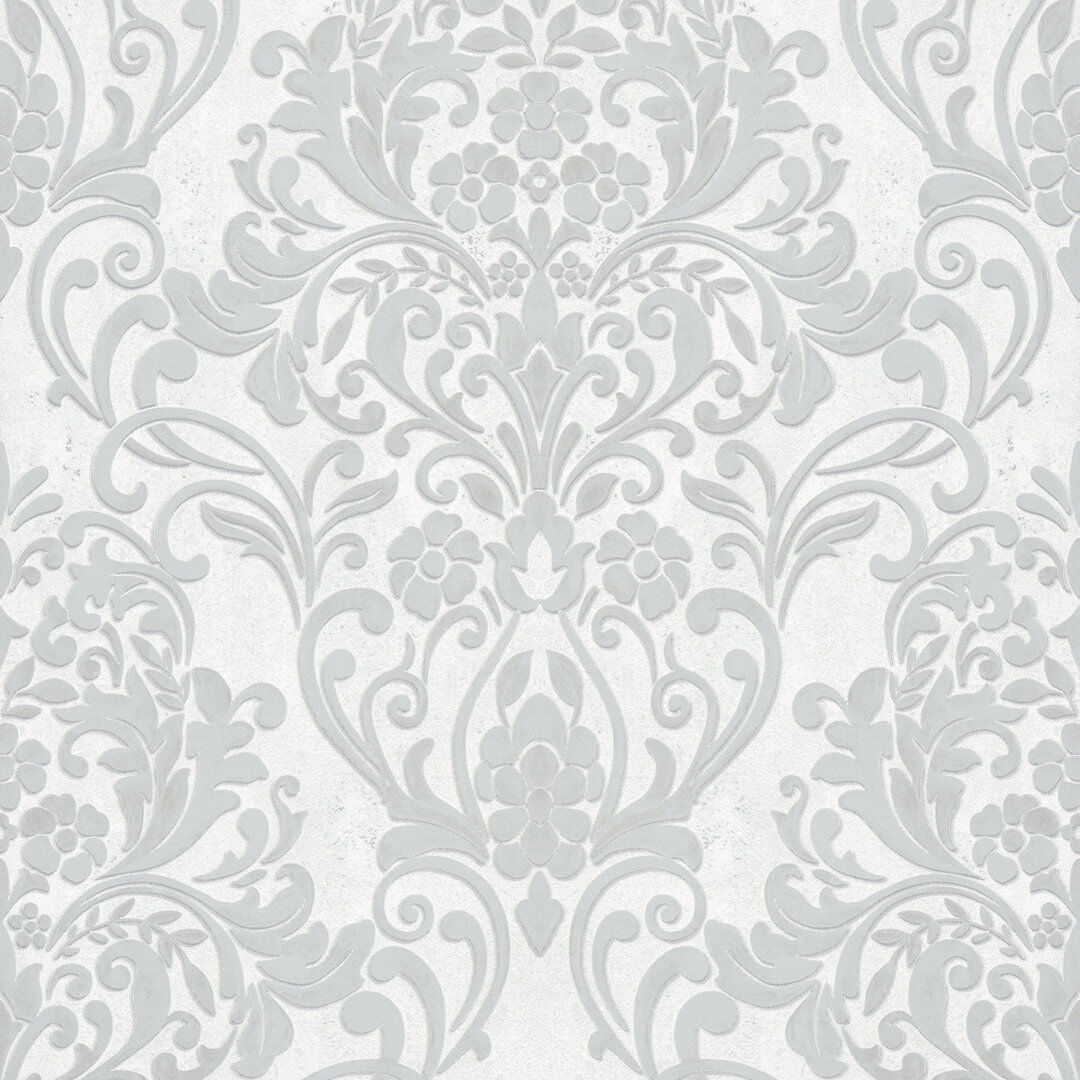 Mercer41 Surrey 10.05cm x 53cm Textured Metallic Finish Wallpaper Roll Light Grey 1,005cm L