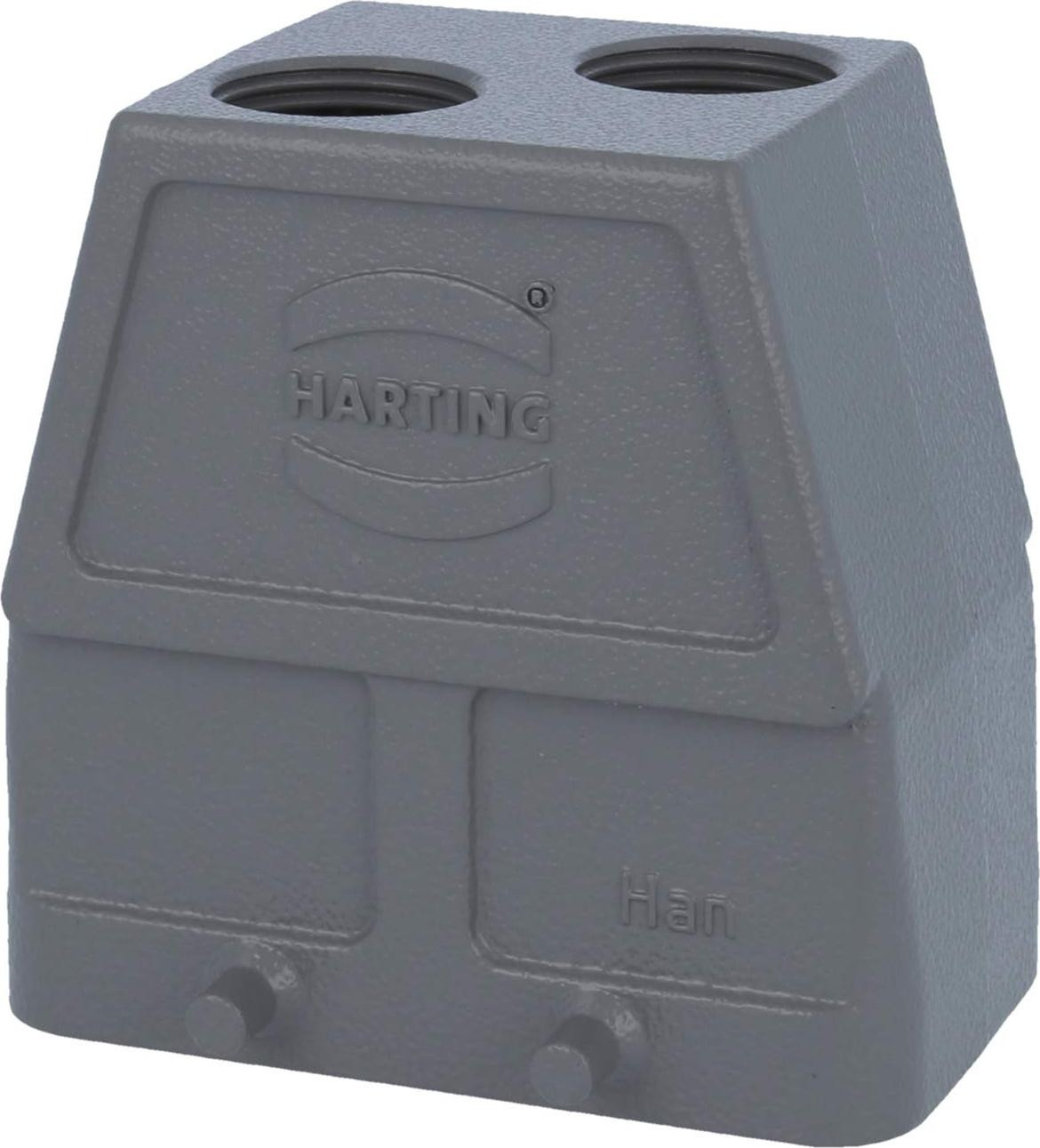 Harting Han 10B hoge tüllenkast met 2x M20 rechte kabeluitgang